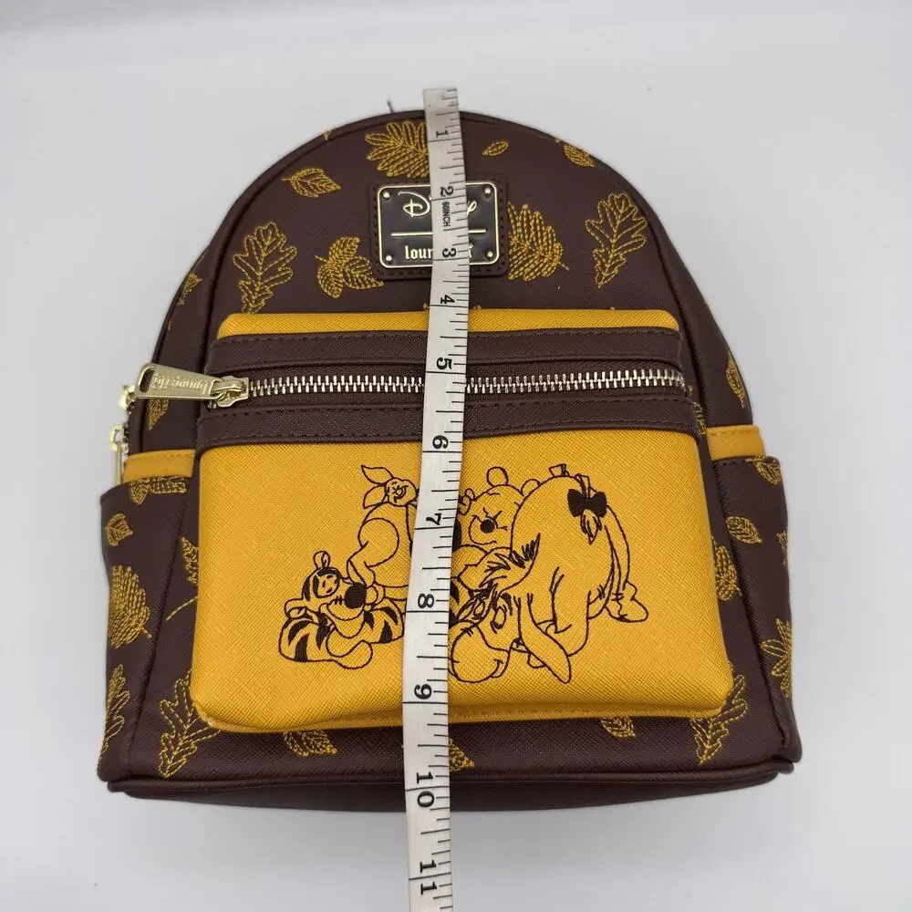 Loungefly Disney Winnie The Pooh Autumn Mini Backpack Bag Brown Yellow NEW RARE